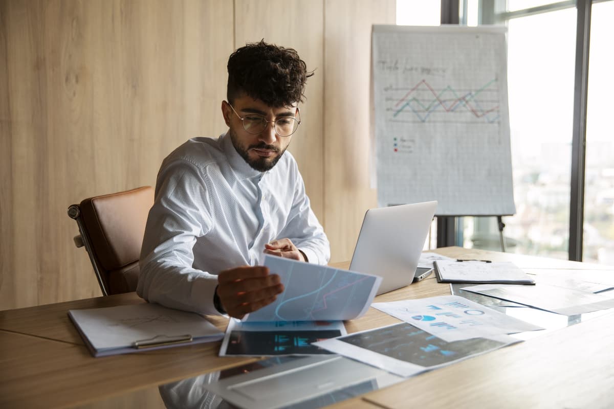 Financial advisor working